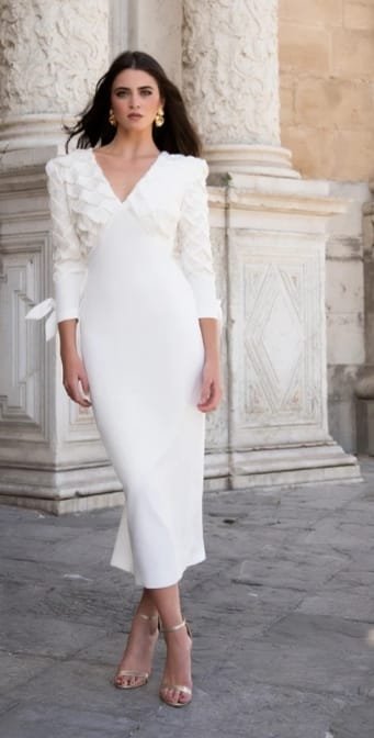 Vestido blanco texturizado Anna Moon