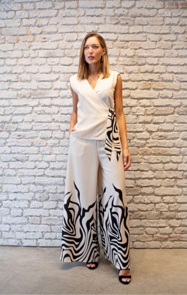 Conjunto May Varela crudo con animal print